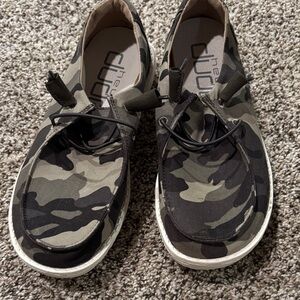 Camo Hey Dude Slip-On in Brown and Tan